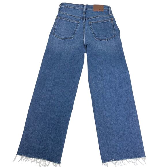 Madewell Slim Wide Leg Crop Crownridge Wash Raw Hem Edition 25 - Picture 3 of 8